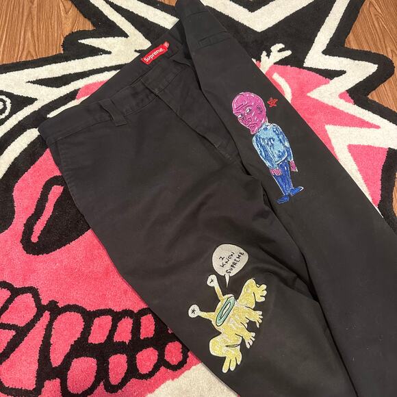 Supreme Daniel Johnston Embroidered Work Pant (SS20) - Size 36 - Lightly Used - Picture 1 of 10